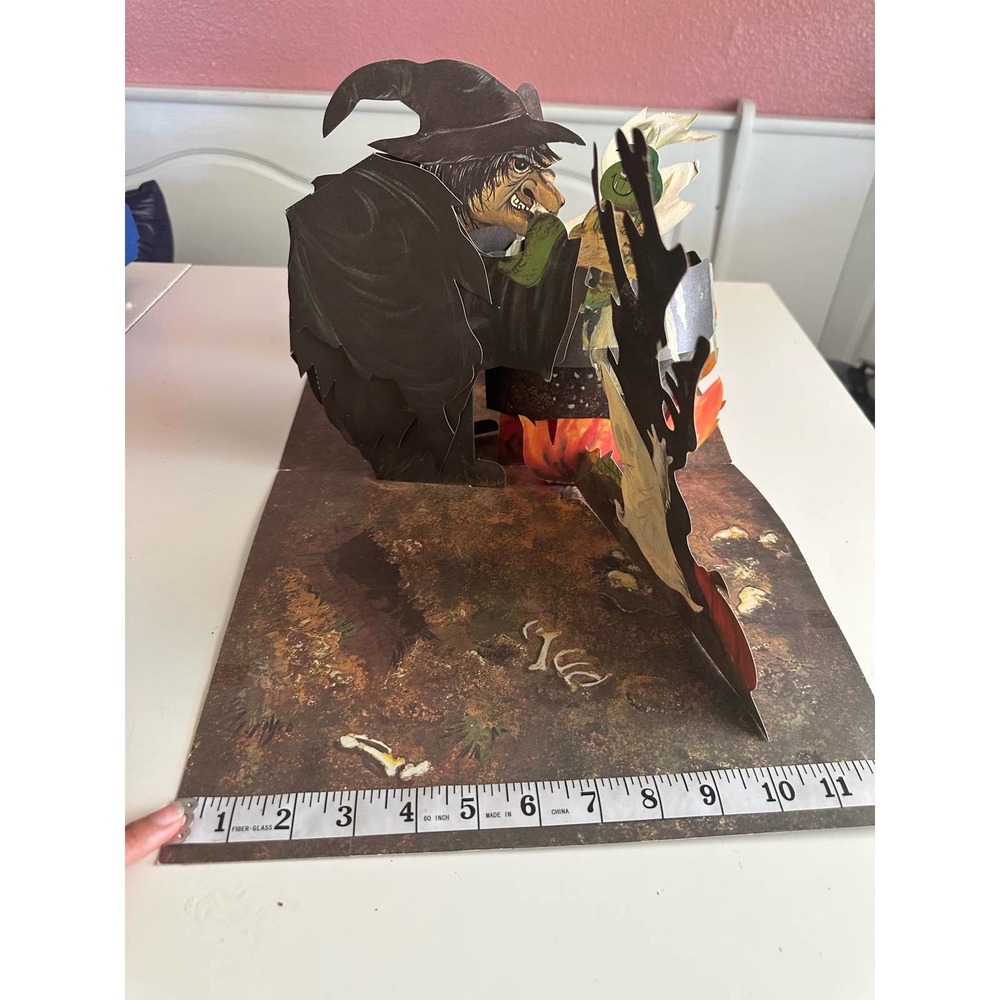 Vintage Witch Pop up Table decoration Hallmark 10" tall w/original pkg Halloween - Picture 10 of 16